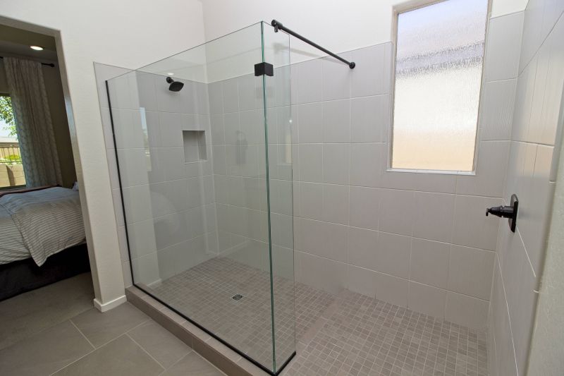 Glass Enclosed Shower with Built-in Niche
